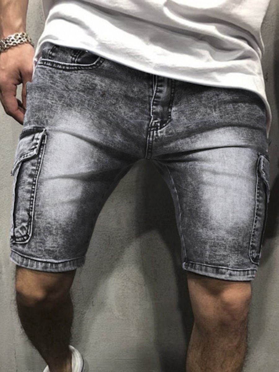 

Lovely Men Casual Side Pocket Grey Denim Shorts