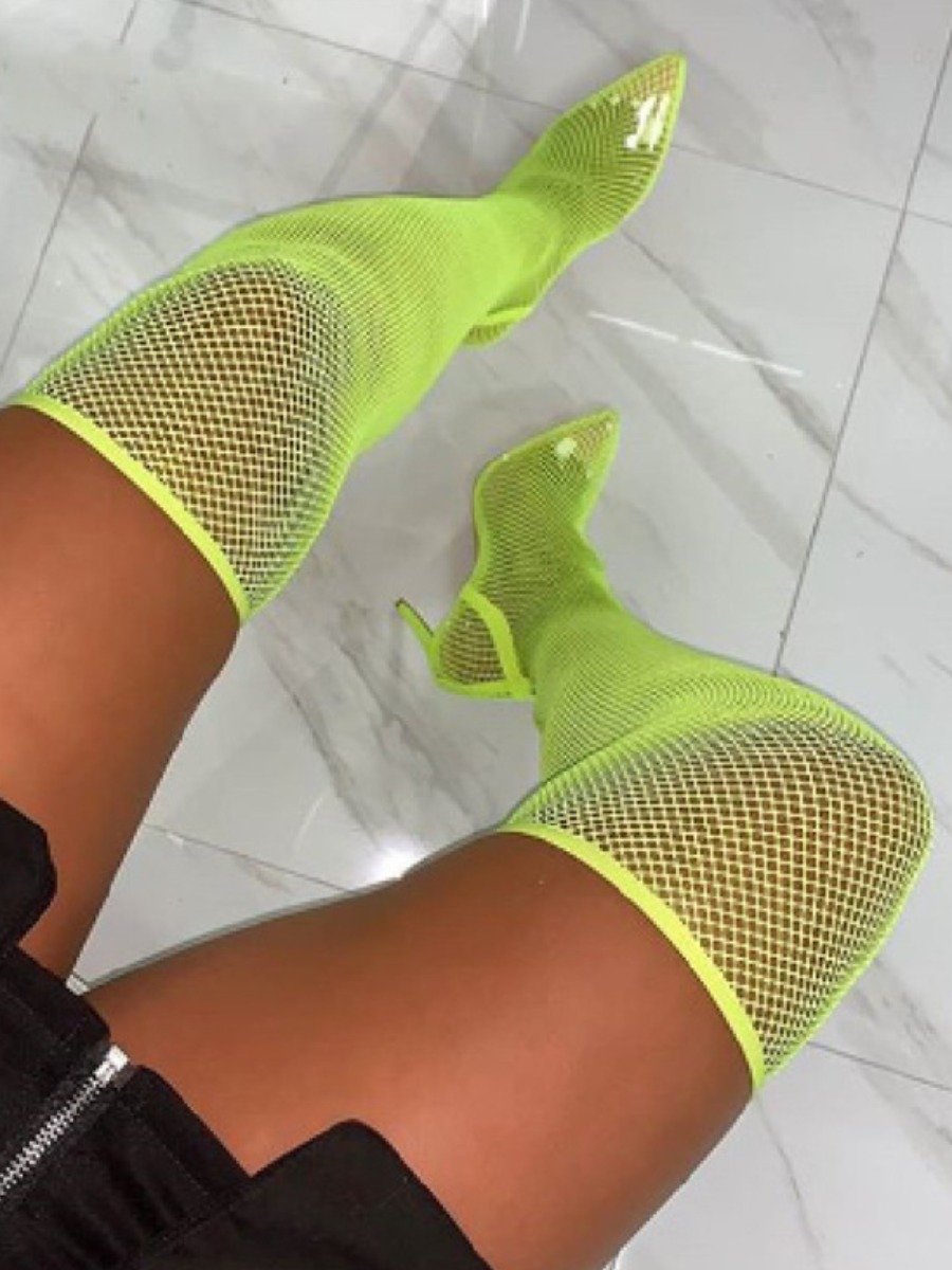 

Lovely Sexy Meshwork Green Pumps