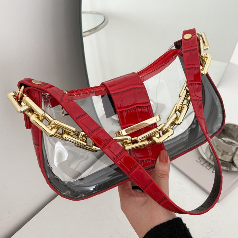 

Lovely Casual See-through Red Shoulder Bag