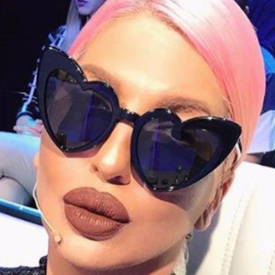

LW Street Heart-shaped Frame Black Sunglasses