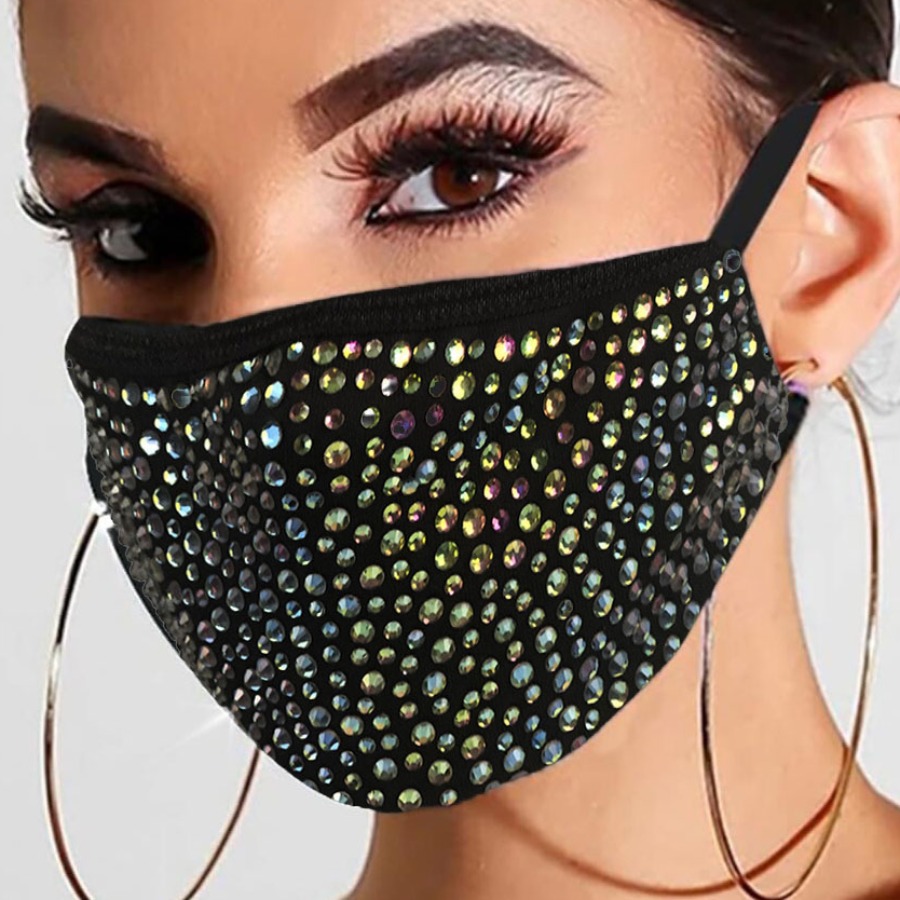 

Lovely Casual Sequined Black Face Mask