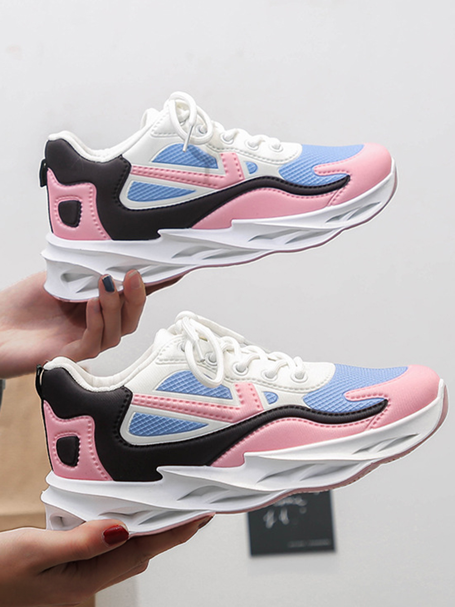 

Lovely Sporty Patchwork Pink Sneakers