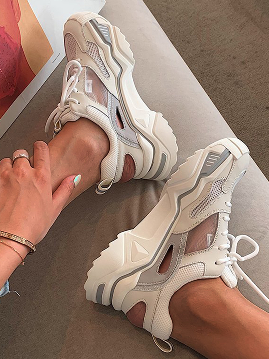 

Lovely Sporty Chunky Sole Grey Sneakers