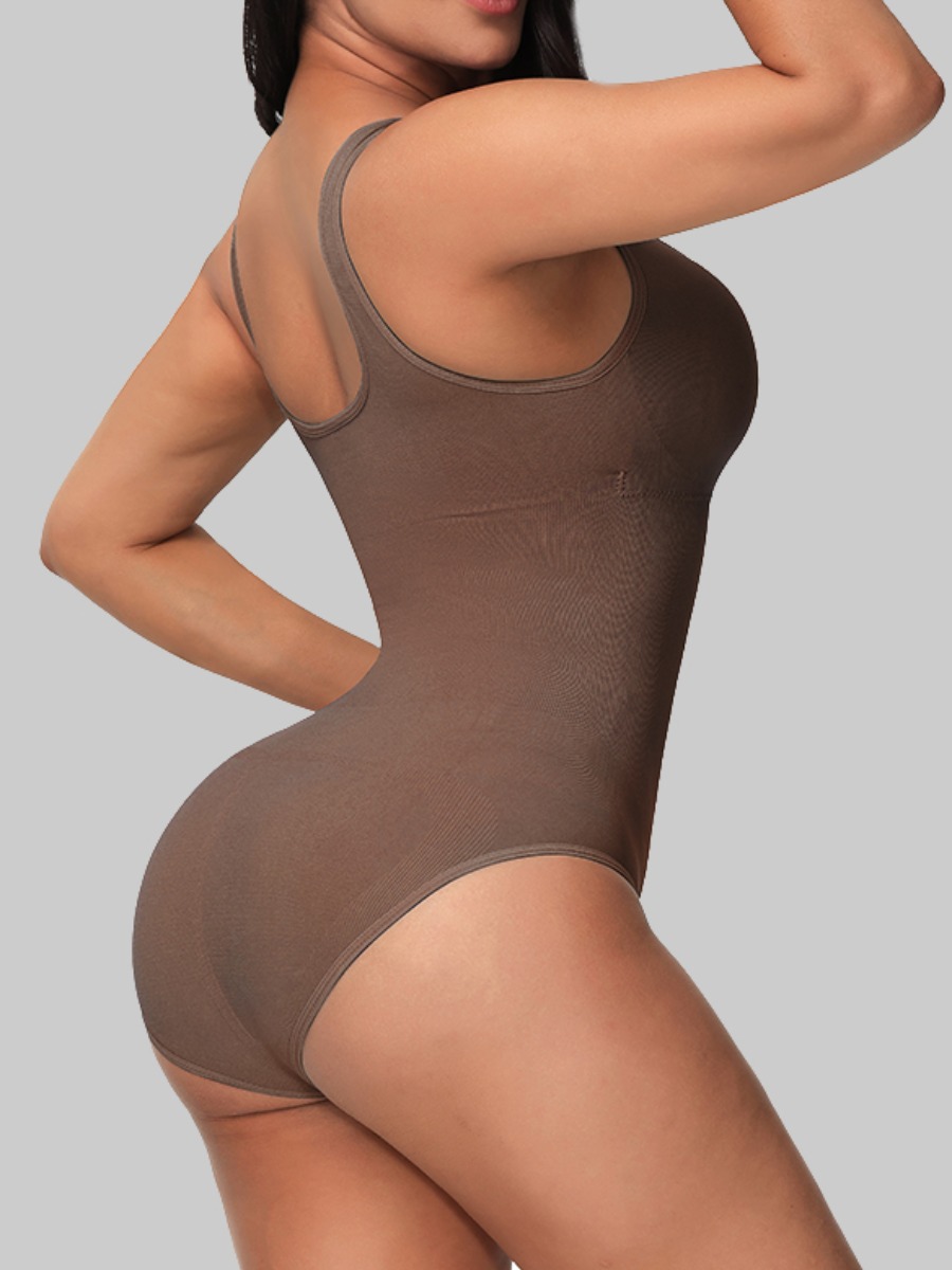 

Lovely Casual Basic Skinny Dark Coffee Corset