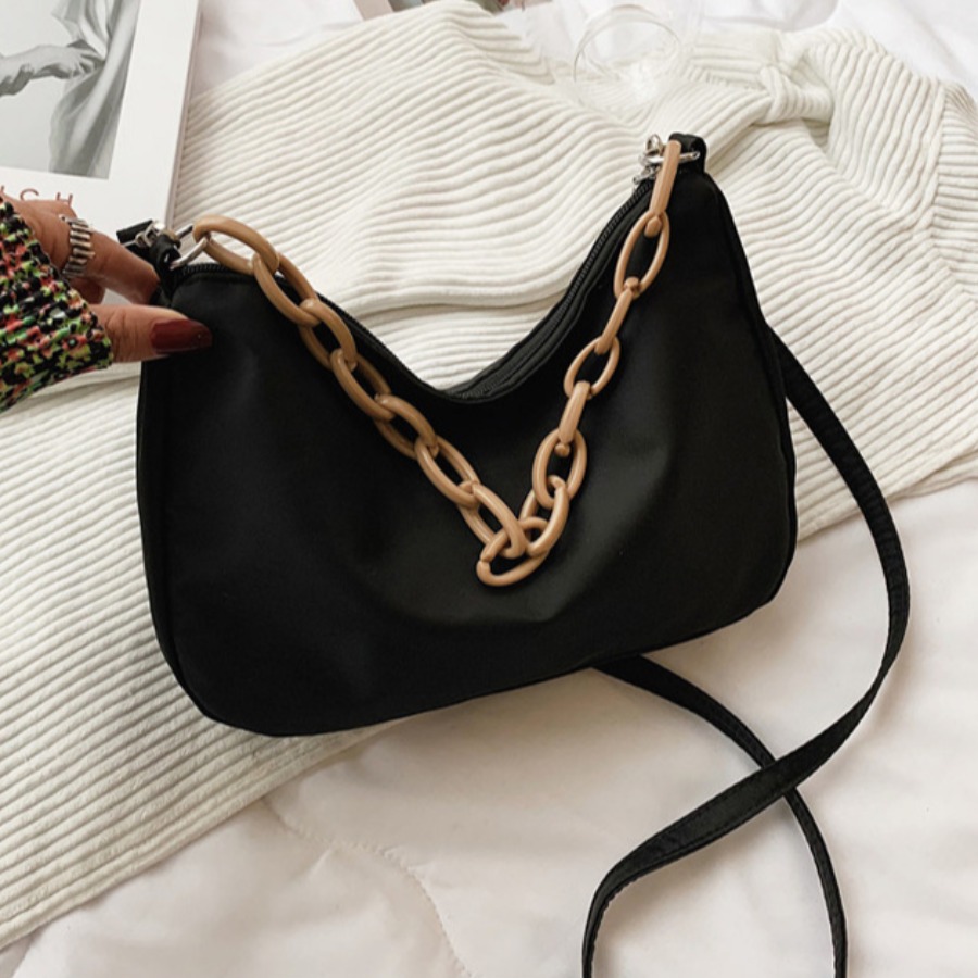 

Lovely Casual Chain Decoration Black Crossbody Bag