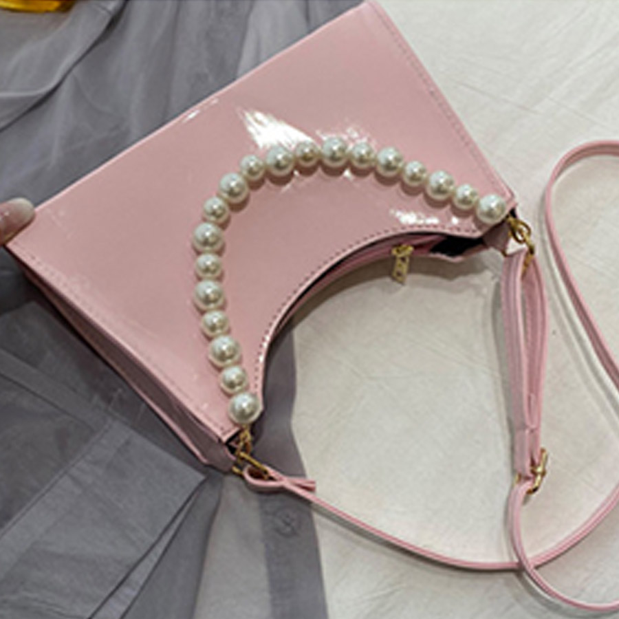 

Lovely Casual Pearl Decoration Pink Crossbody Bag