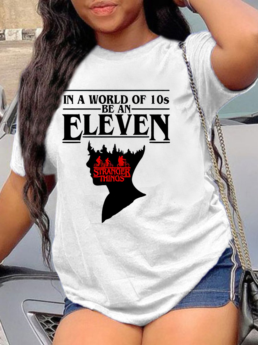 

Lovely Casual O Neck Letter Print White T-shirt