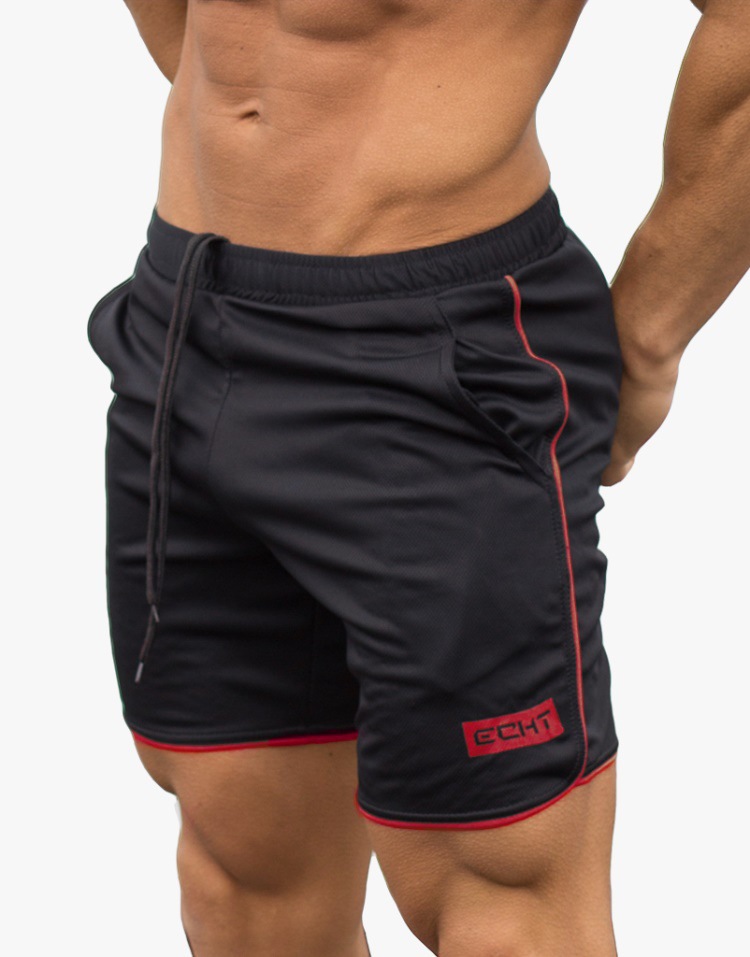 

Lovely Men Sporty Letter Print Drawstring Black Shorts