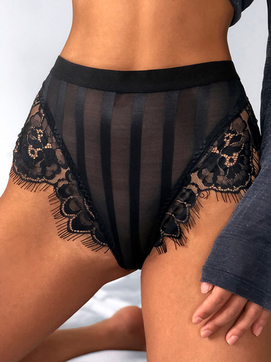 

LW SXY 2 See-through Striped Multicolor Panties (Random Colors), Multi
