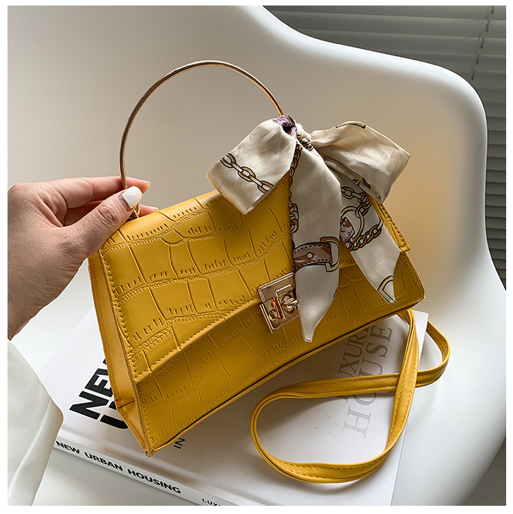 

LW Casual Stone Pattern Yellow Crossbody Bag