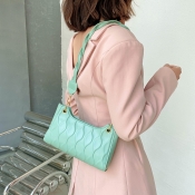 LW Casual Geometric Pattern Green Shoulder Bag