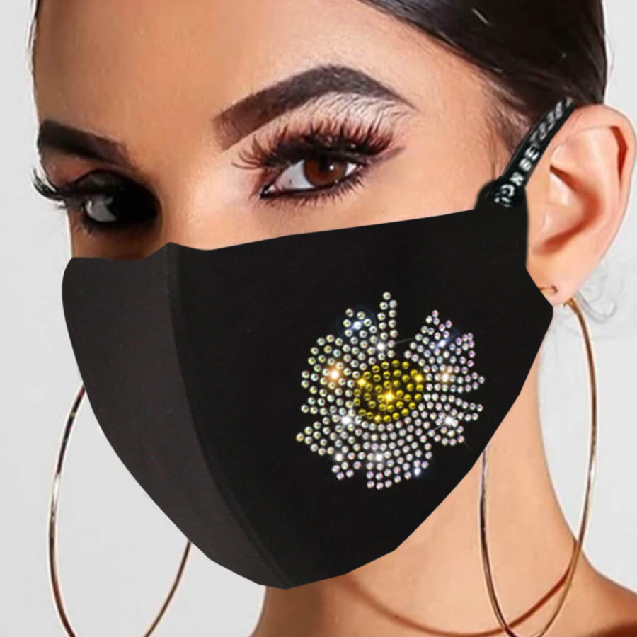 

Lovely Casual Sequined Black Face Mask