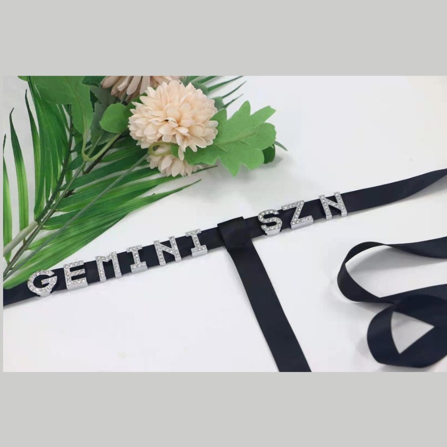 

Lovely Gemini Sexy Letter Decoration Pitch-black Body Chain