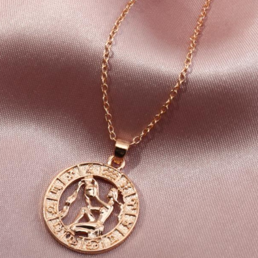 

Lovely Aquarius Casual Letter Costellation Orange Necklace