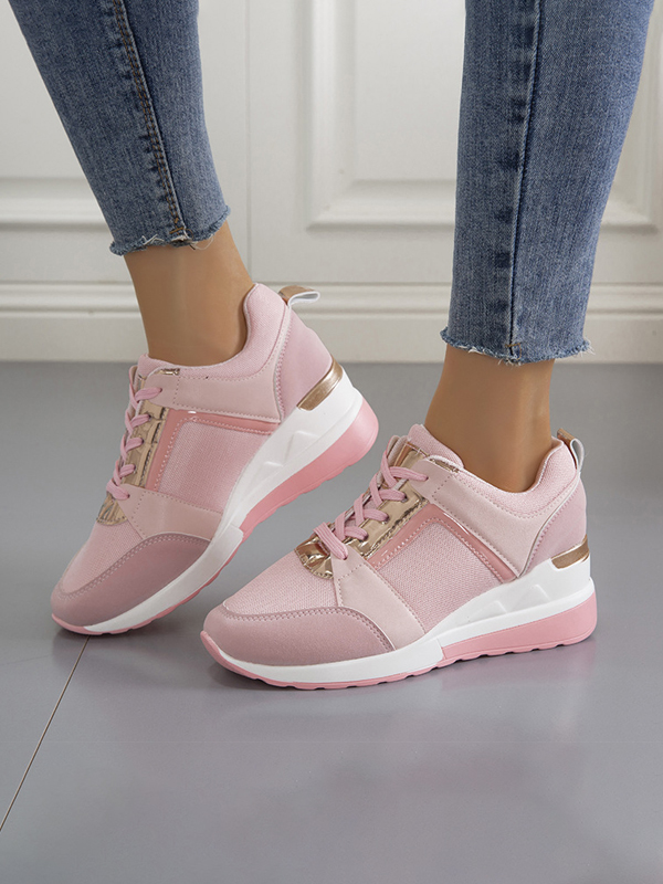 

Lovely Sporty Lace-up Pink Sneakers