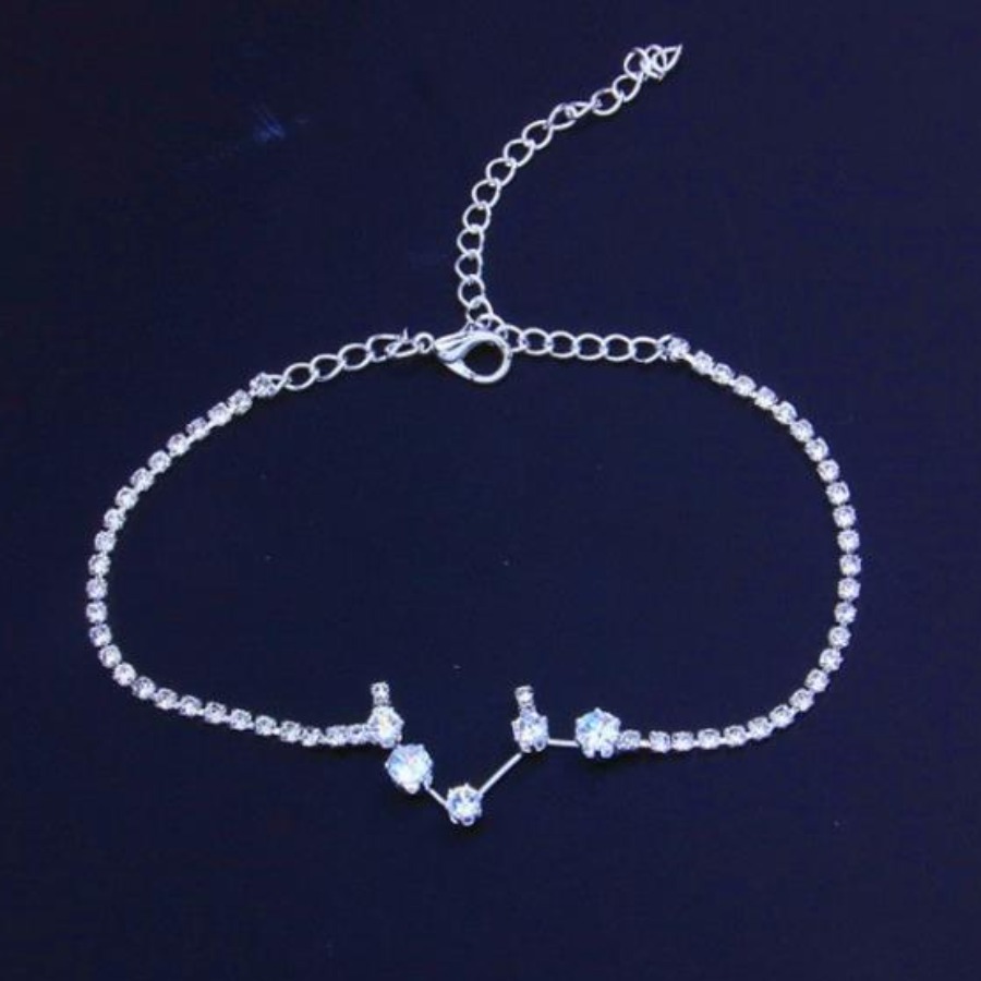 

Lovely Aries Casual Pearl Chain Decoration Greyish White Body Chain