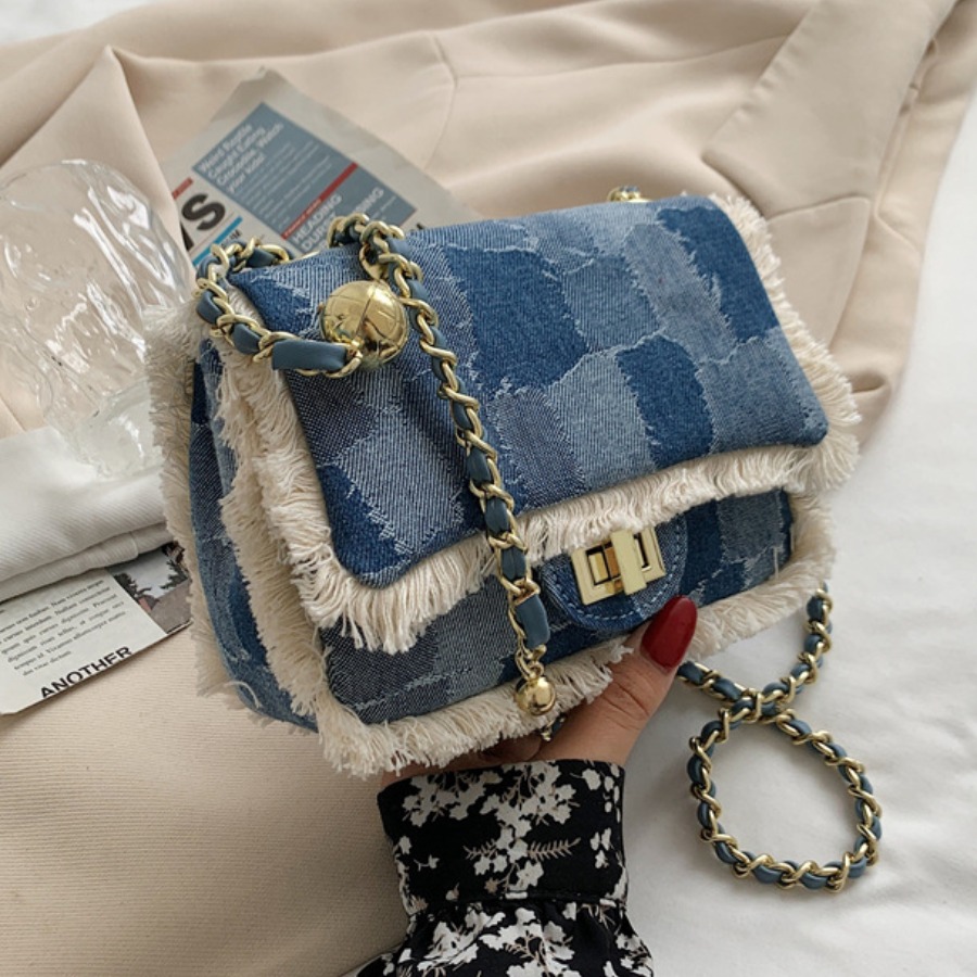 

Lovely Casual Tasel Design Blue Crossbody Bag