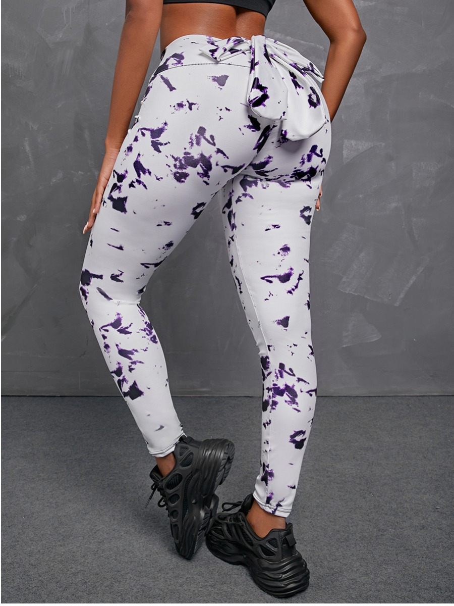 

Lovely Sporty Tie Dye Bandage Design White TikTok Leggings