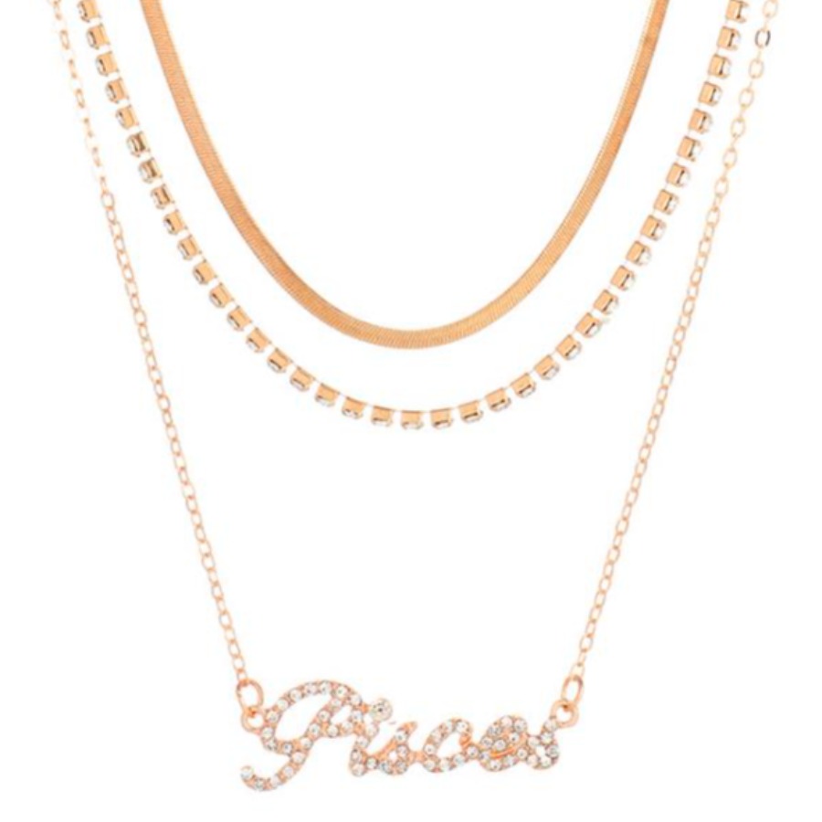 

Lovely Pisces Casual Letter Pearl Decoration Deep Orange Multilayer Necklace