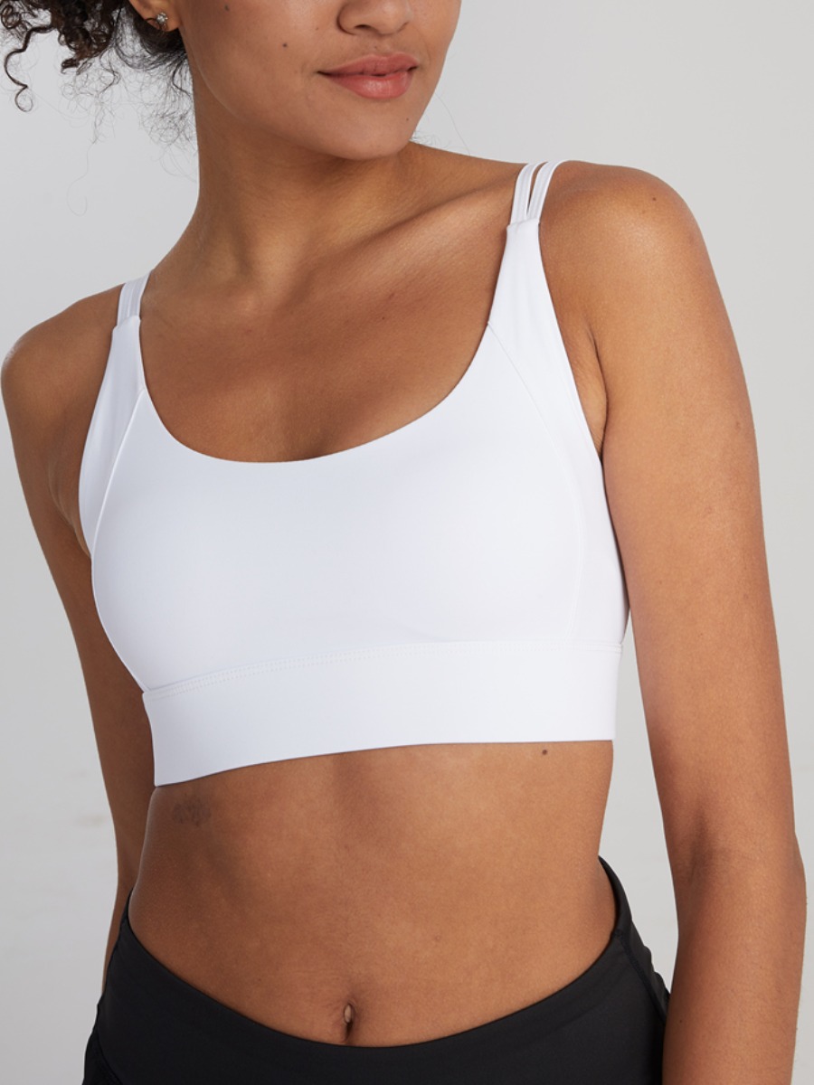 

LW Sporty U Neck Crop Top White Sports Bra