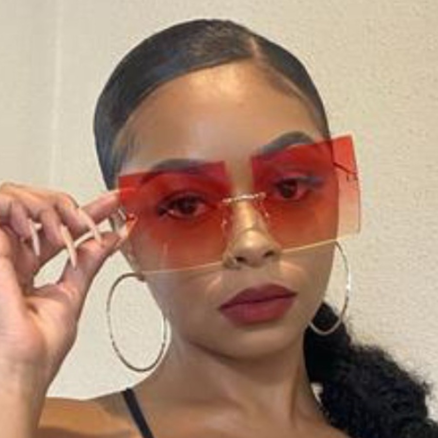 LW Street Metal Accessories Decoration Red Sunglasses