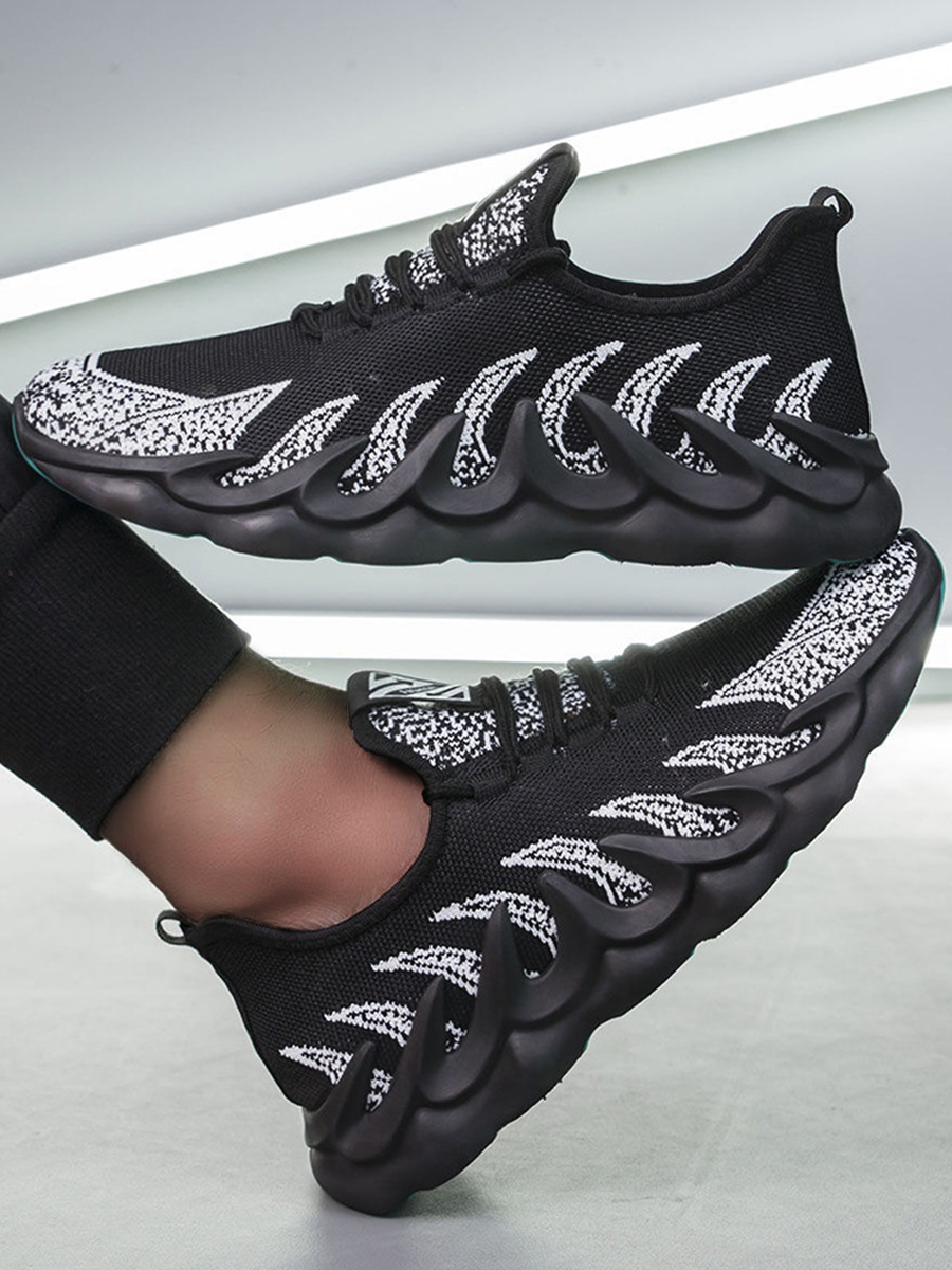 

Lovely Men Sporty Patchwork Black Sneakers
