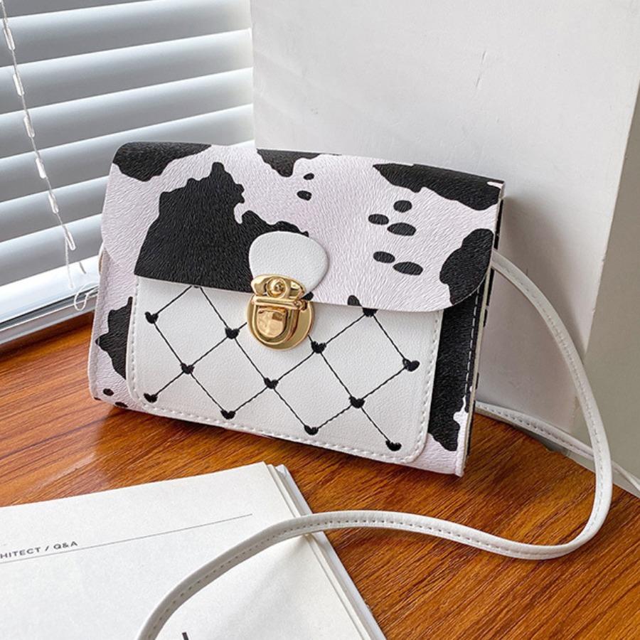 

LW Casual Cow Print White Crossbody Bag