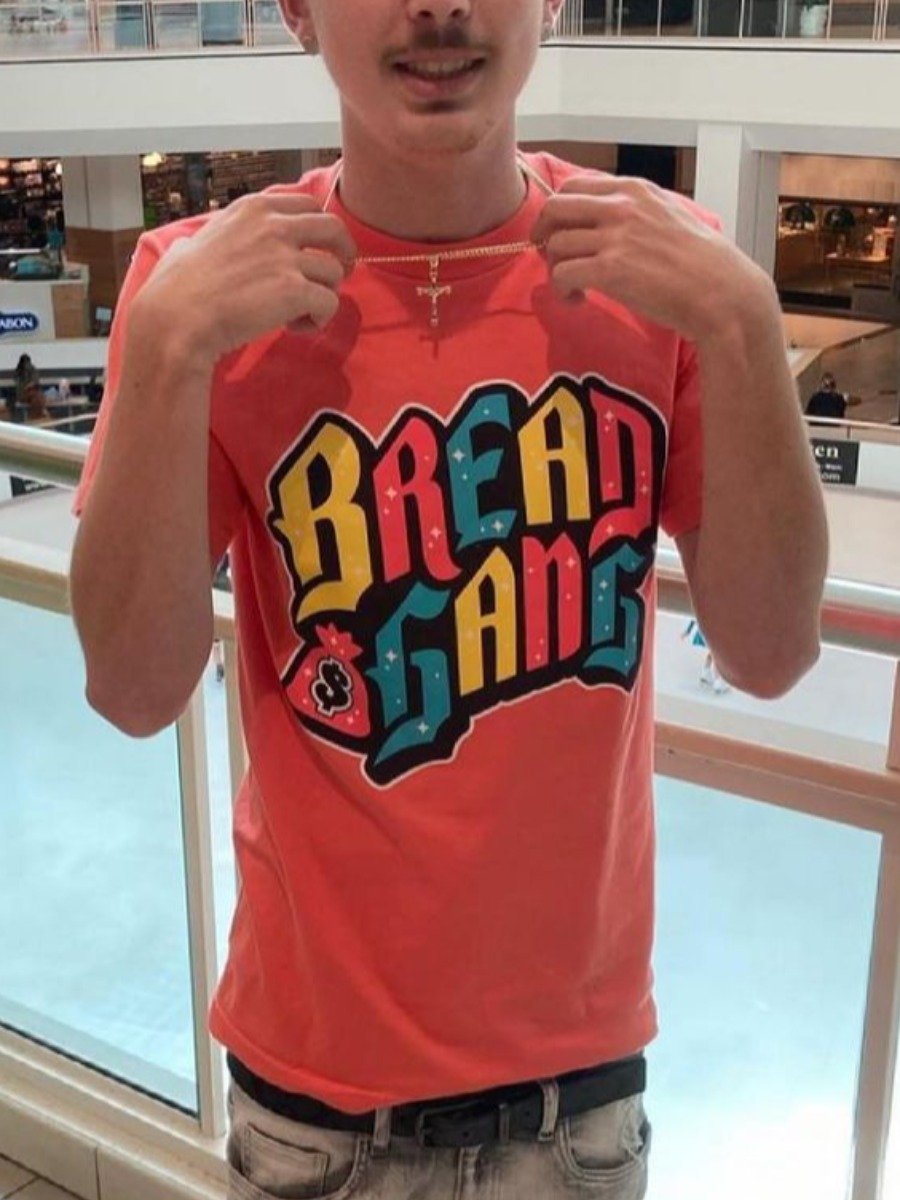 

LW Men Casual Round Neck Letter Print Orange Red T-shirt