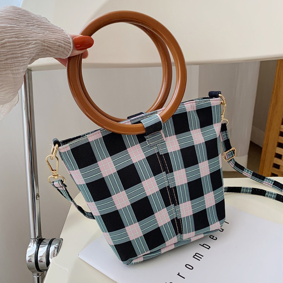 

LW Street Plaid Print Black Messenger Bag