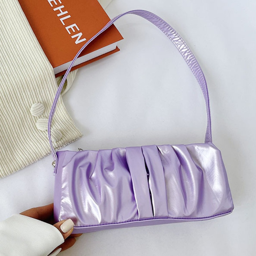 

Lovely Casual Fold Design Purple Shoulder Bag