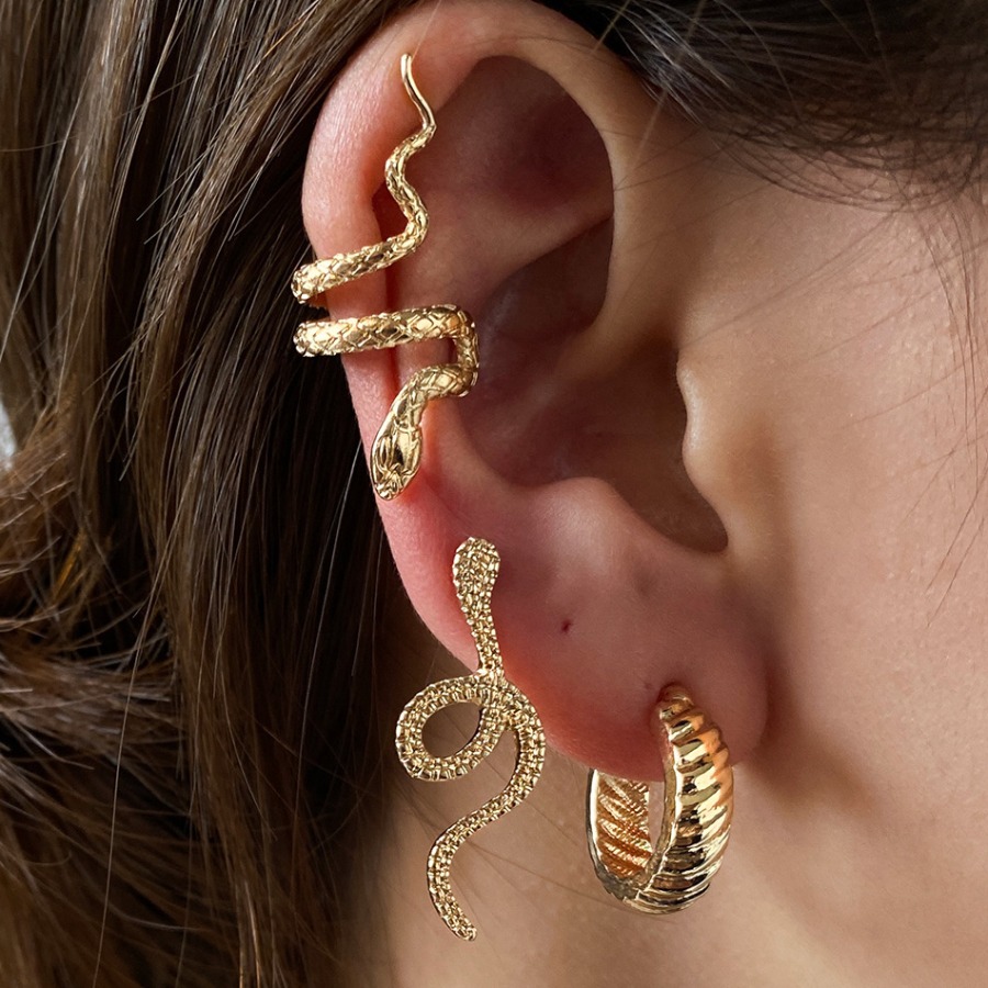 

LW Casual Snake Design Gold Earring