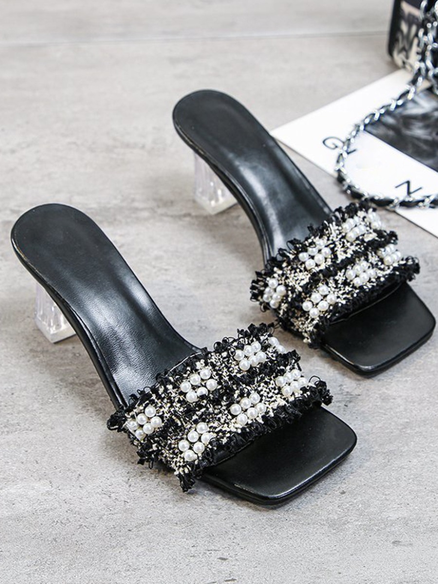 

LW Pearl Decoration Black Heels