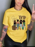 LW Casual Figure Letter Print Yellow T-shirt
