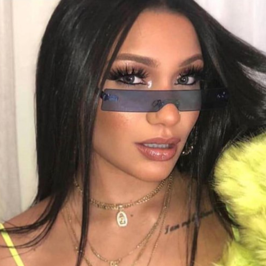 LW Street Rectangualar Grey One-piece Sunglasses