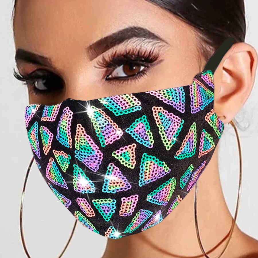 

LW Sequined Patchwork Face Mask, Multi