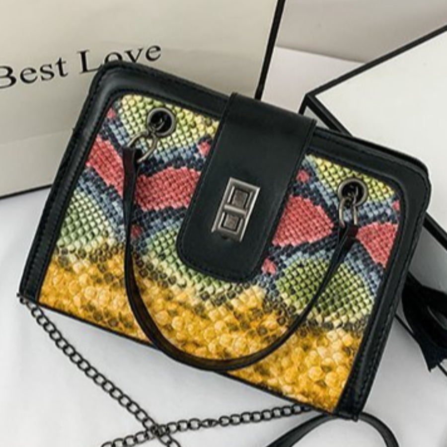 

Lovely Animal Print Chain Decoration Crossbody Bag, Red