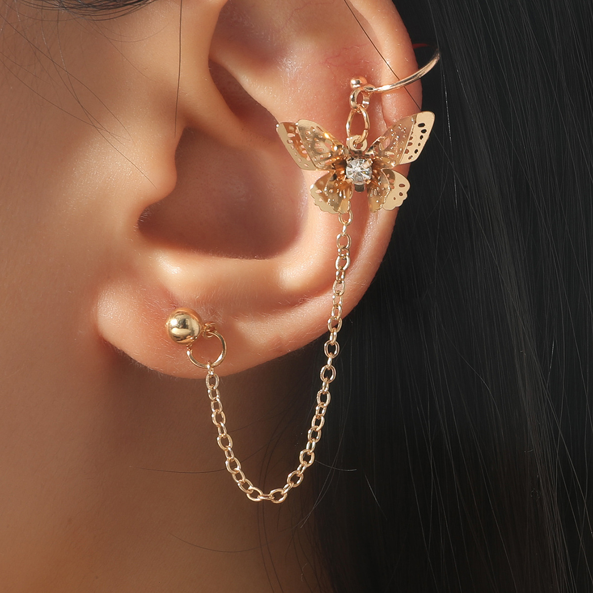 

LW Street Butterfly Decoration Gold Earring