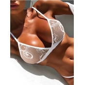 LW SXY Mesh Patchwork White Bra Sets