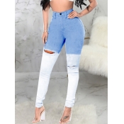 LW Street Gradient Ripped Baby Blue Jeans