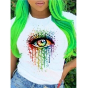 LW Street Eye Print White T-shirt