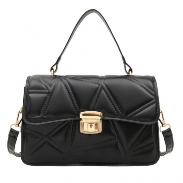 

Lovely Casual Lock Black Crossbody Bag