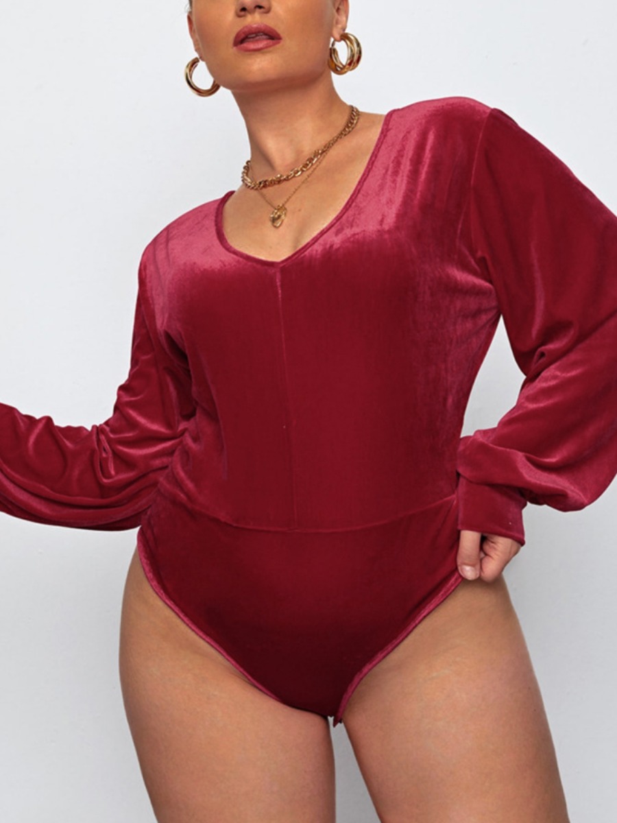 LW SXY Plus Size V Neck Wide Fit Bodysuit