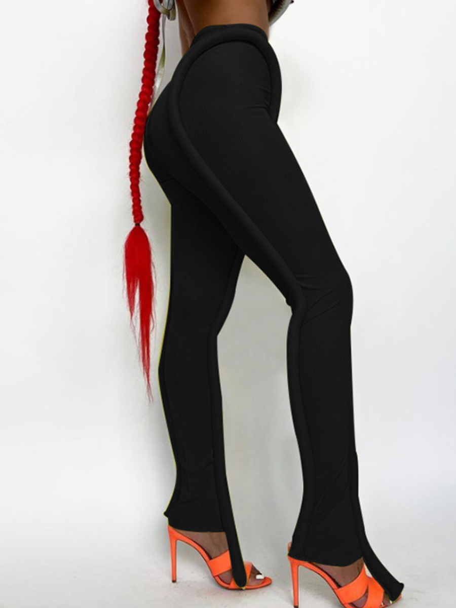 

Lovely High-waisted Basic Skinny Pants, Black