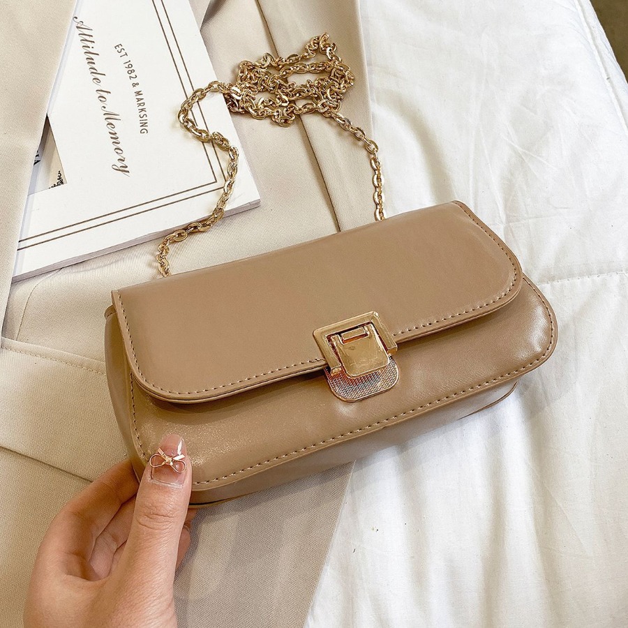 

Lovely Chain Strap Crossbody Bag, Khaki