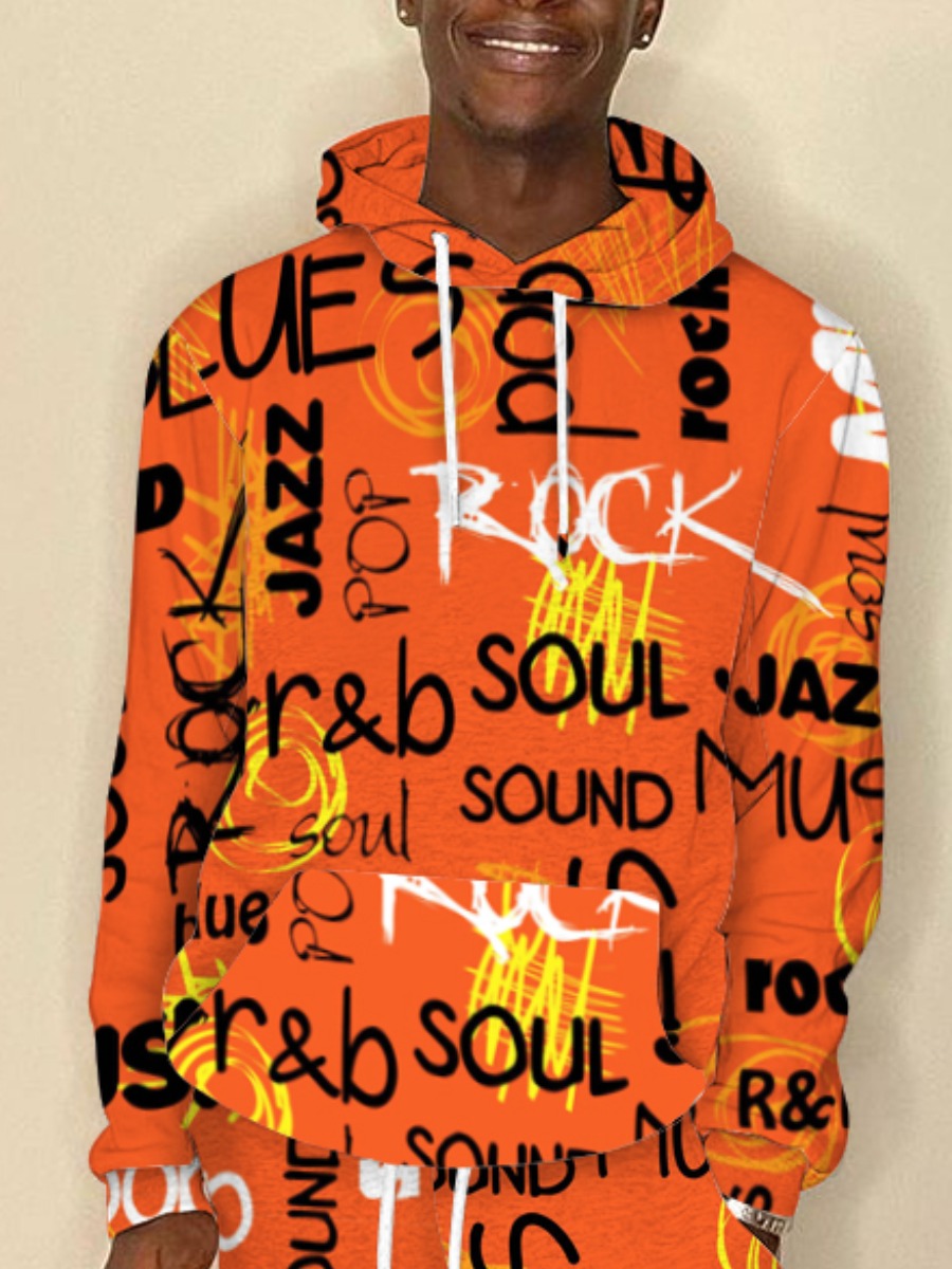 

LW BASICS Men Letter Print Oversized Hoodie, Croci