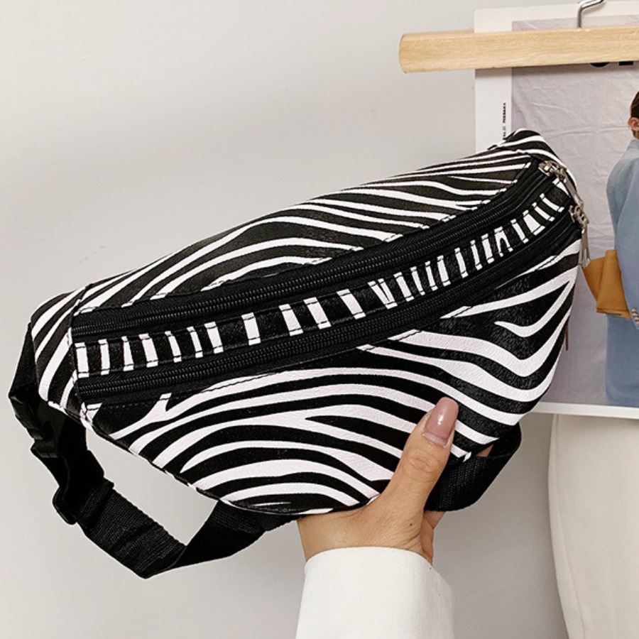 

LW Zebra Striped Bum Bag, Zebra stripe
