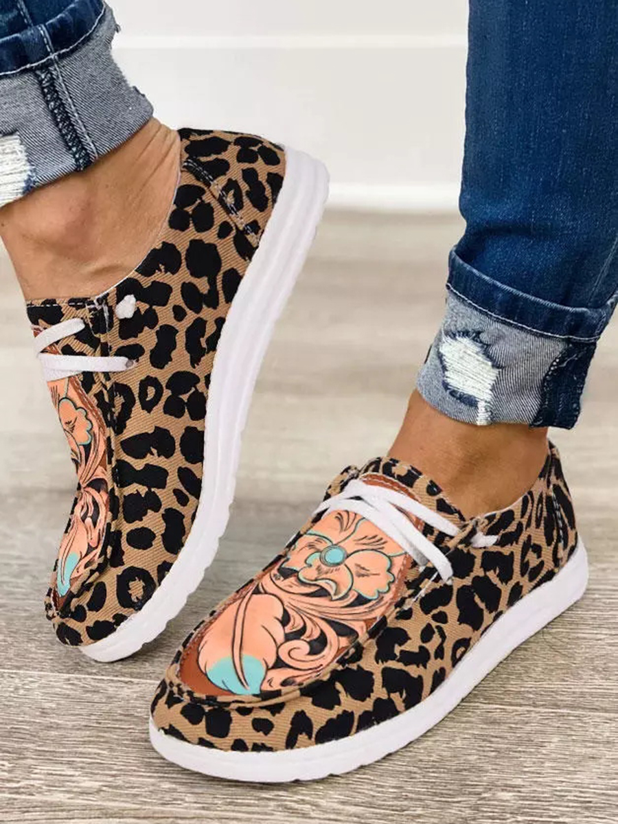 

LW Floral Leopard Print Flats
