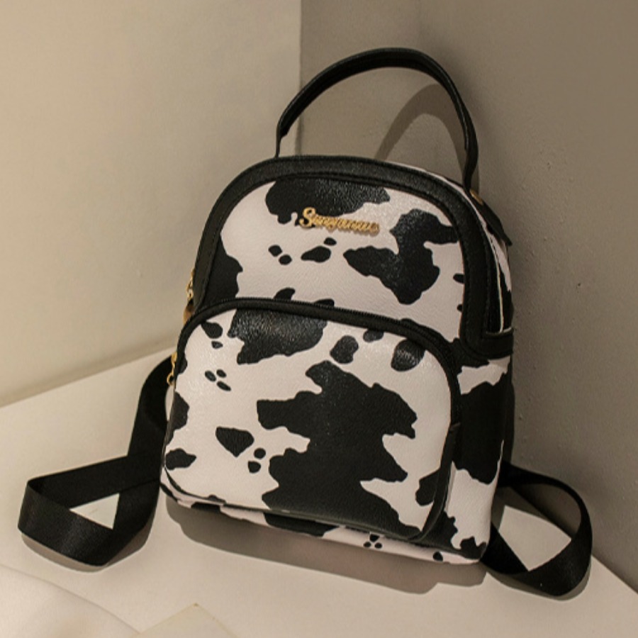 

LW Cow Grain Patchwork Backpack