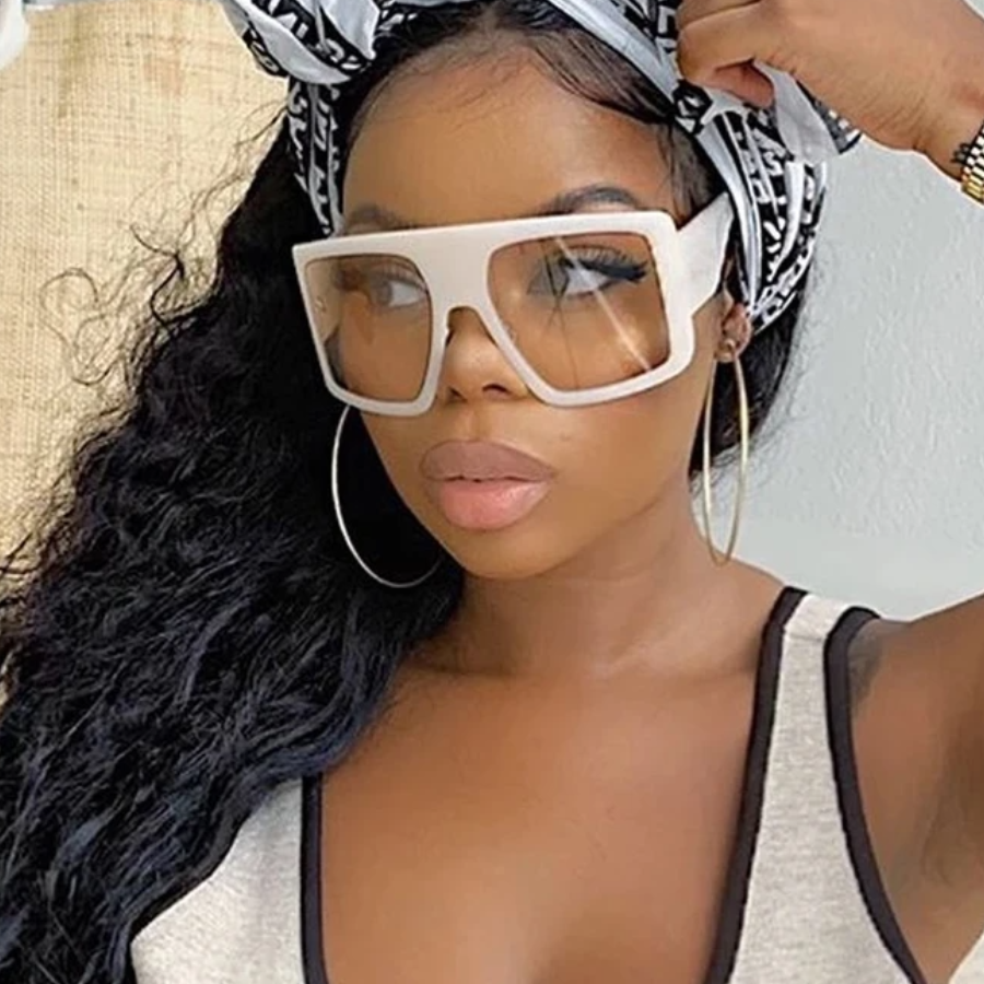 

LW Street Wide Frame Beige Sunglasses