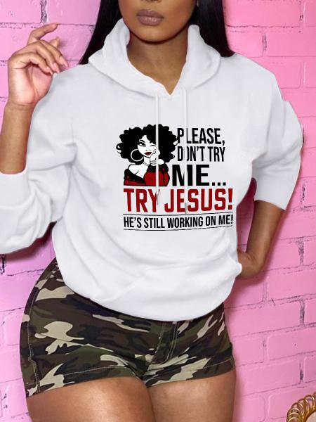 

LW Figure Letter Print Oversized Hoodie, White